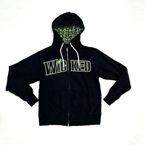 Wicked Broadway Musical Black Green Zip Hoodie Sweatshirt - Picture 1 of 7